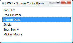 WPF - Office ContactItems